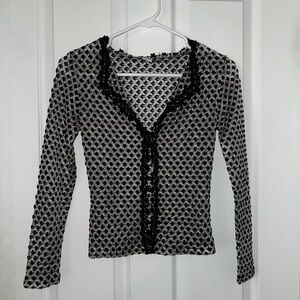 Black & White Knit Top